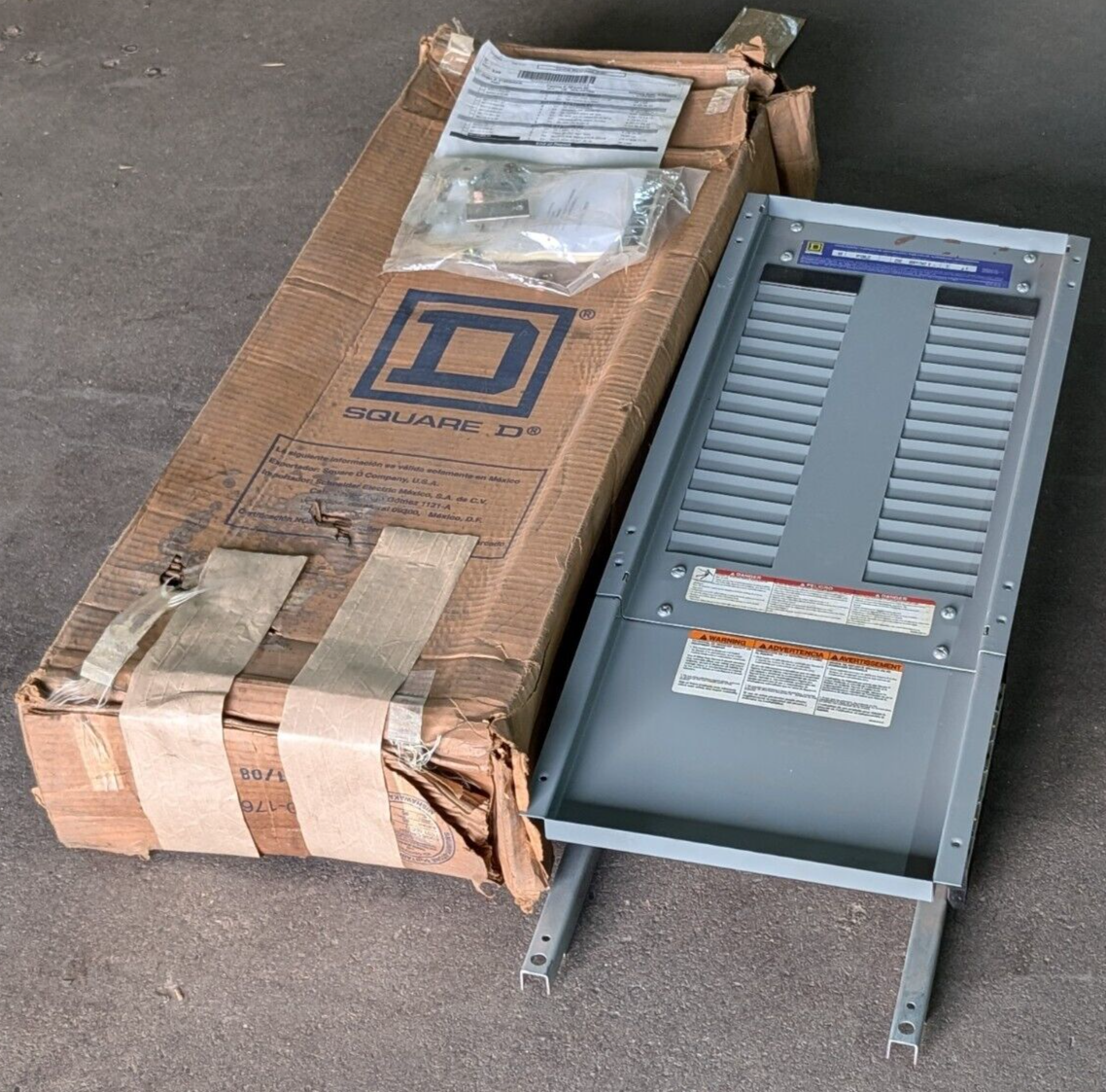 Square D NF430L2C Panelboard, 250A, 347VAC in original box (damaged) as shown