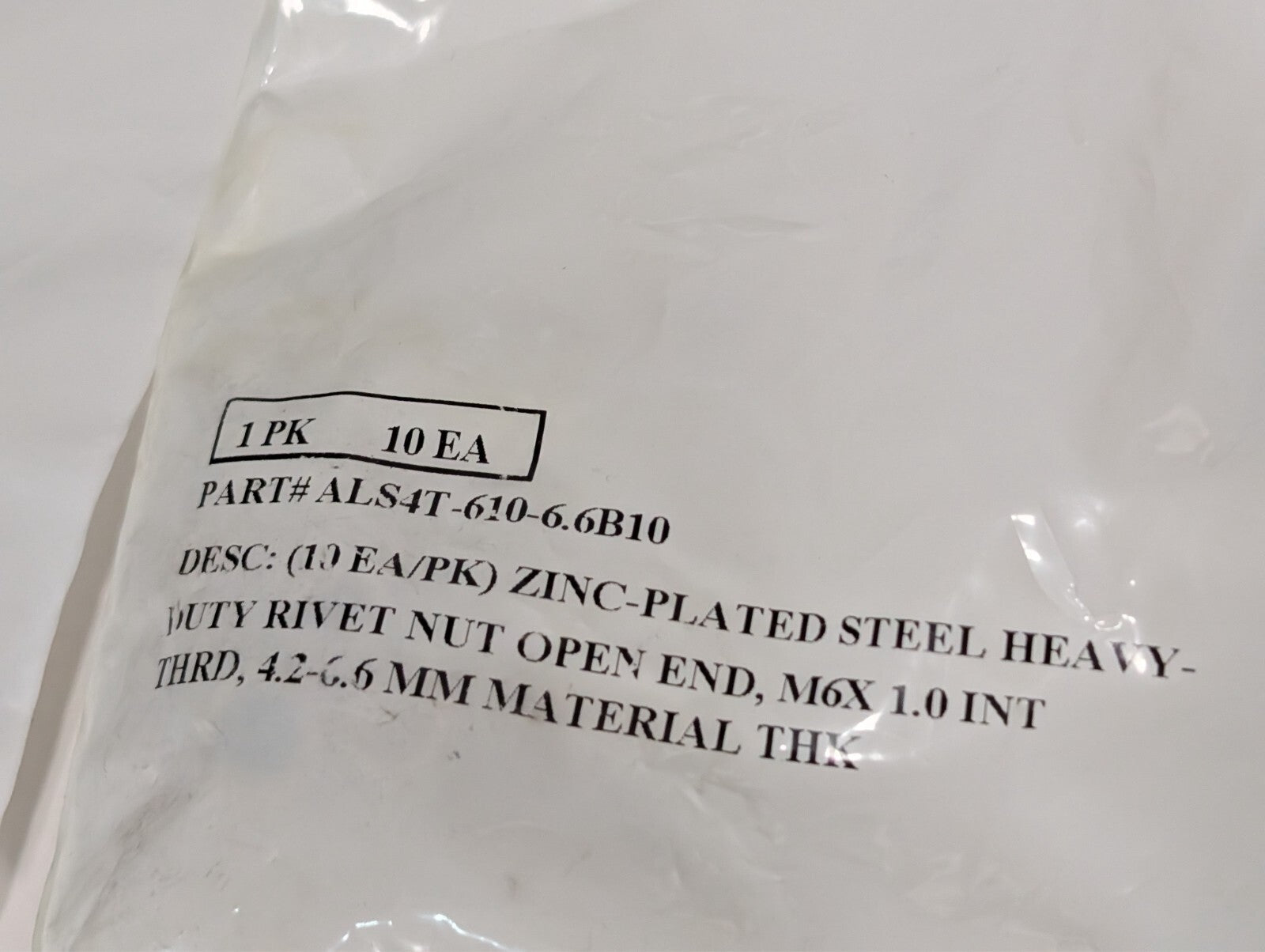 [160] Rivetnut inserts, M6x1.0: Sherex CAL2-610-6.6-10, Advance ALS4T-610-6.6B10