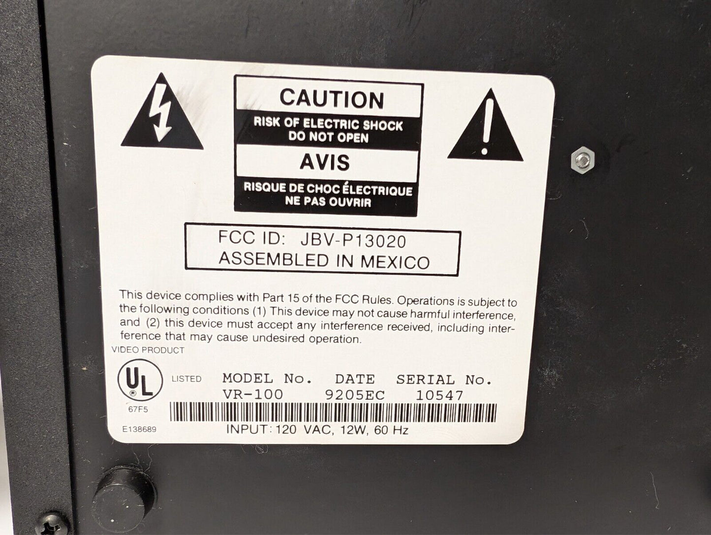 TeleCaption VR-100 Nci Closed Caption Decoder