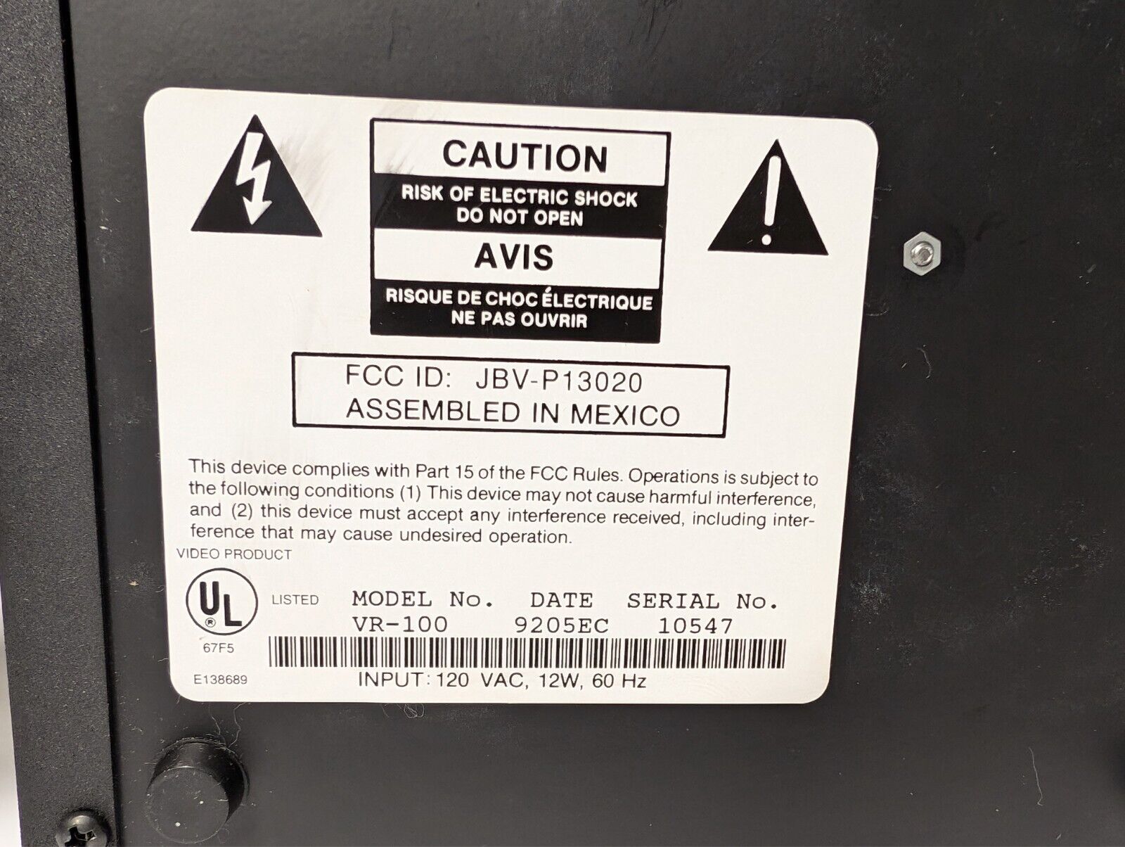 TeleCaption VR-100 Nci Closed Caption Decoder