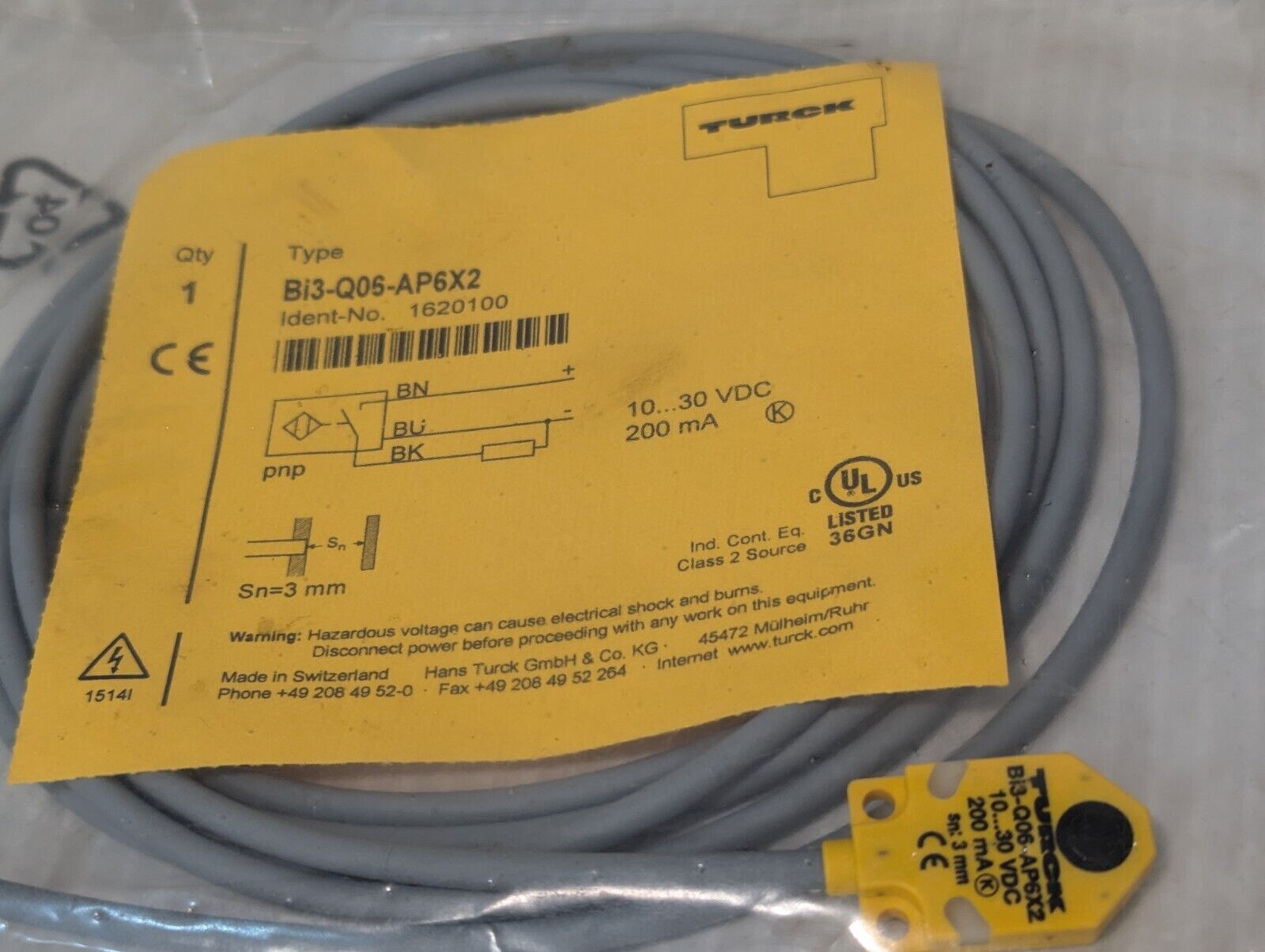 Turck Bi3-Q06-AP6X2 Proximity Switch Sensor - Free Shipping+Returns
