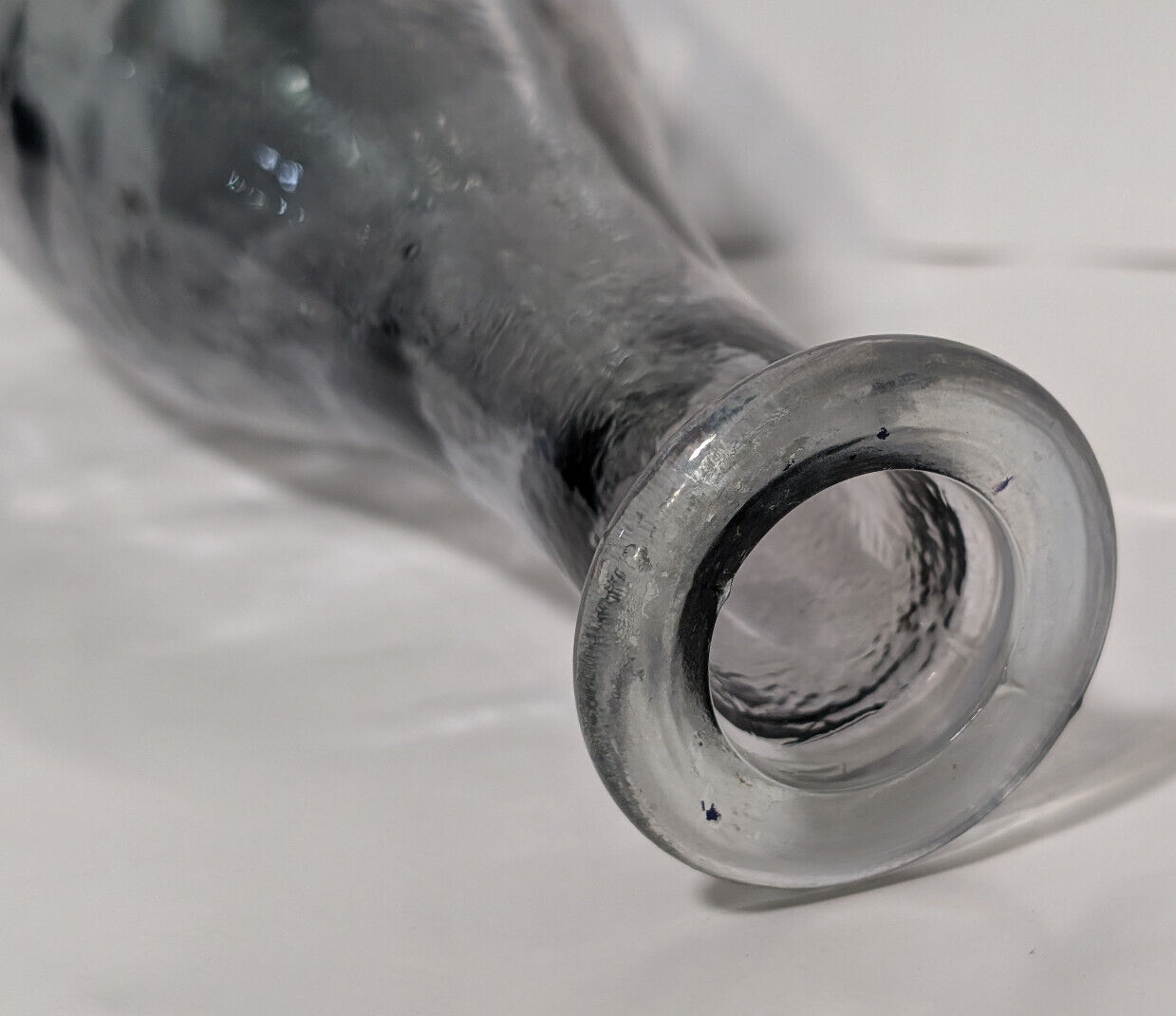 Smoked Grey Vintage Art Glassware, Vase, Carafe, Decanter, 11" Tall, 3" Wide