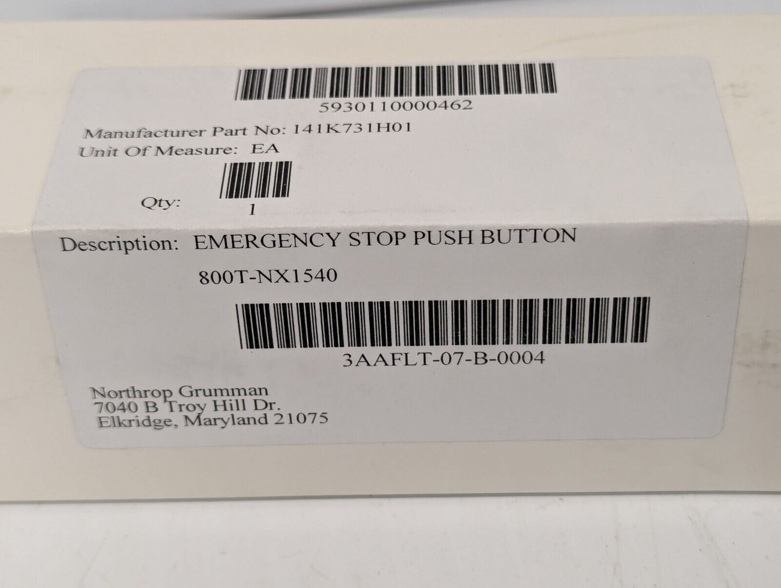 Allen Bradley 800T-NX1540 Emergency Stop Push-button SER.T - Free Shipping