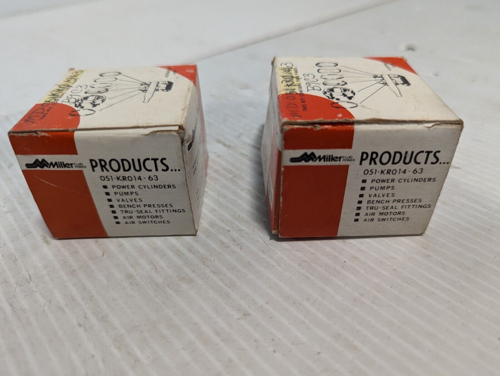 Lot of 2 Miller 051-KR014-63 Hydraulic Cylinder Piston Rod Seal,  5/8" Dia. Rod
