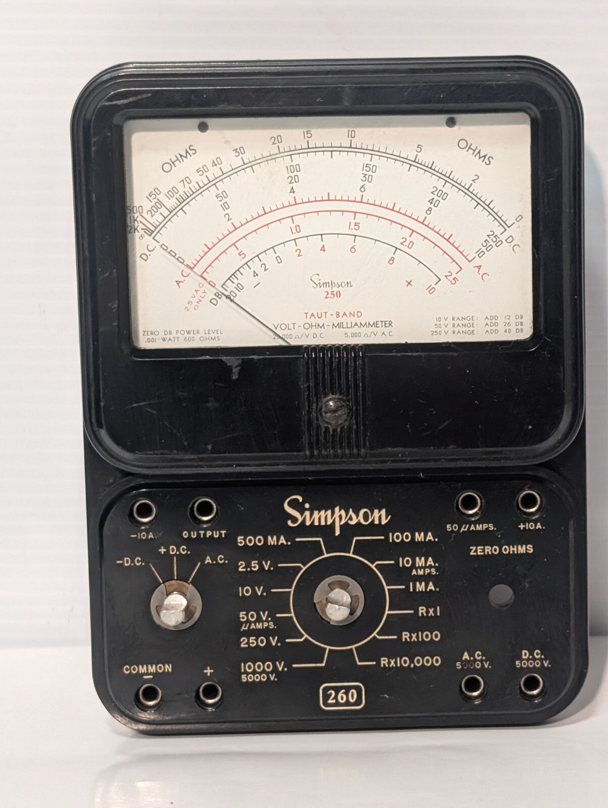 (3) SIMPSON 260 Series 5P Overload Protected Volt Milliammeter Analog Meter READ