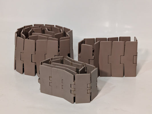 (3) Marbett Rexnord 880TK450 4-1/2" Brown HP Table Top Chain RH450, 48" 16" 28"