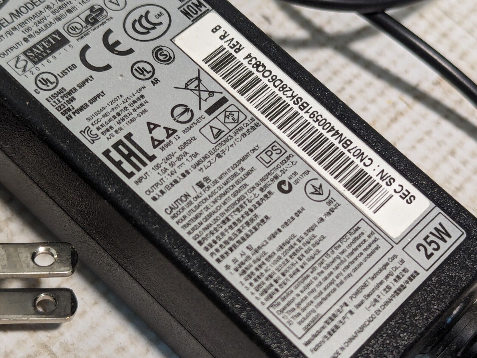 Samsung AC/DC Adapter A2514_DPN 14.0V-1.79A - Free Shipping