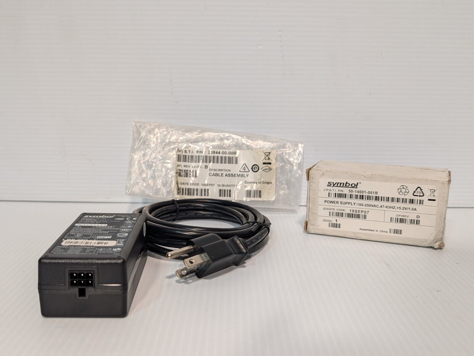 Symbol 50-14001-001R Power Adaptor, 100-250V, 1A Max, 47-63Hz - Free Shipping
