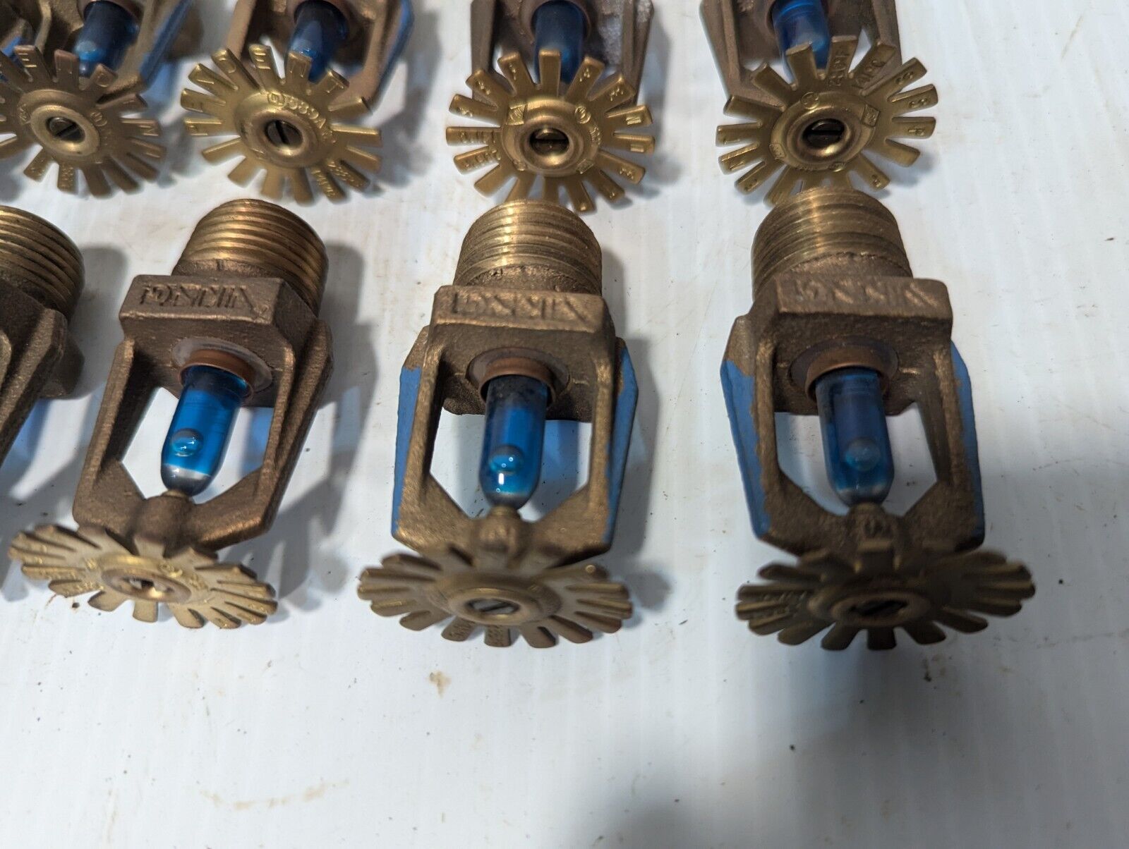 Lot of 4 Viking 1992 Brass Sprinkler Heads, Activate at 286° F (Blue) -Free Ship