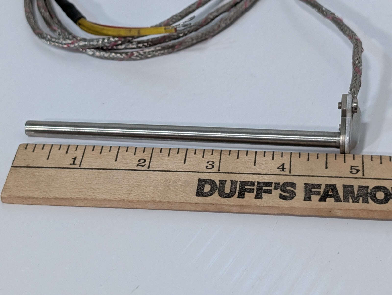 Unbranded Cartridge Heater, 4.5" Long, 3 Conductor Wires, 90 Degree, Long Cable