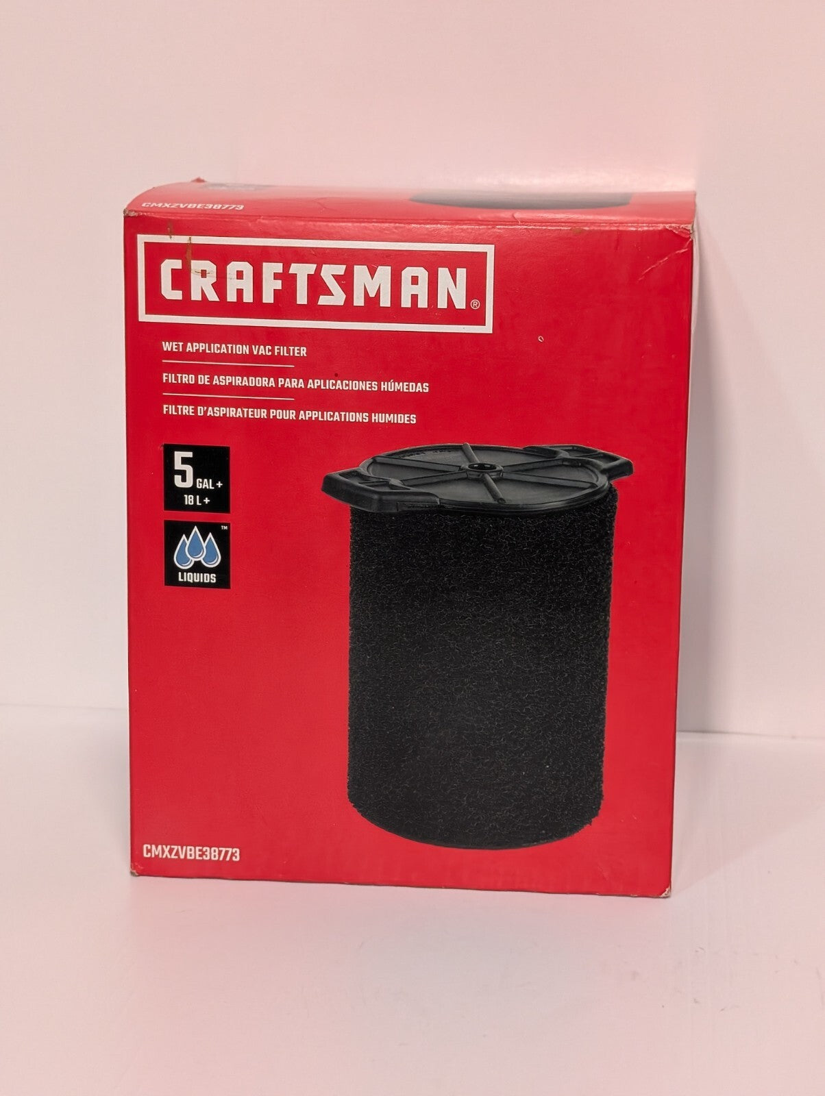 [1] CMXZVBE38773 Wet Application Filter for CRAFTSMAN 5 to 20 Gallon Vacuums
