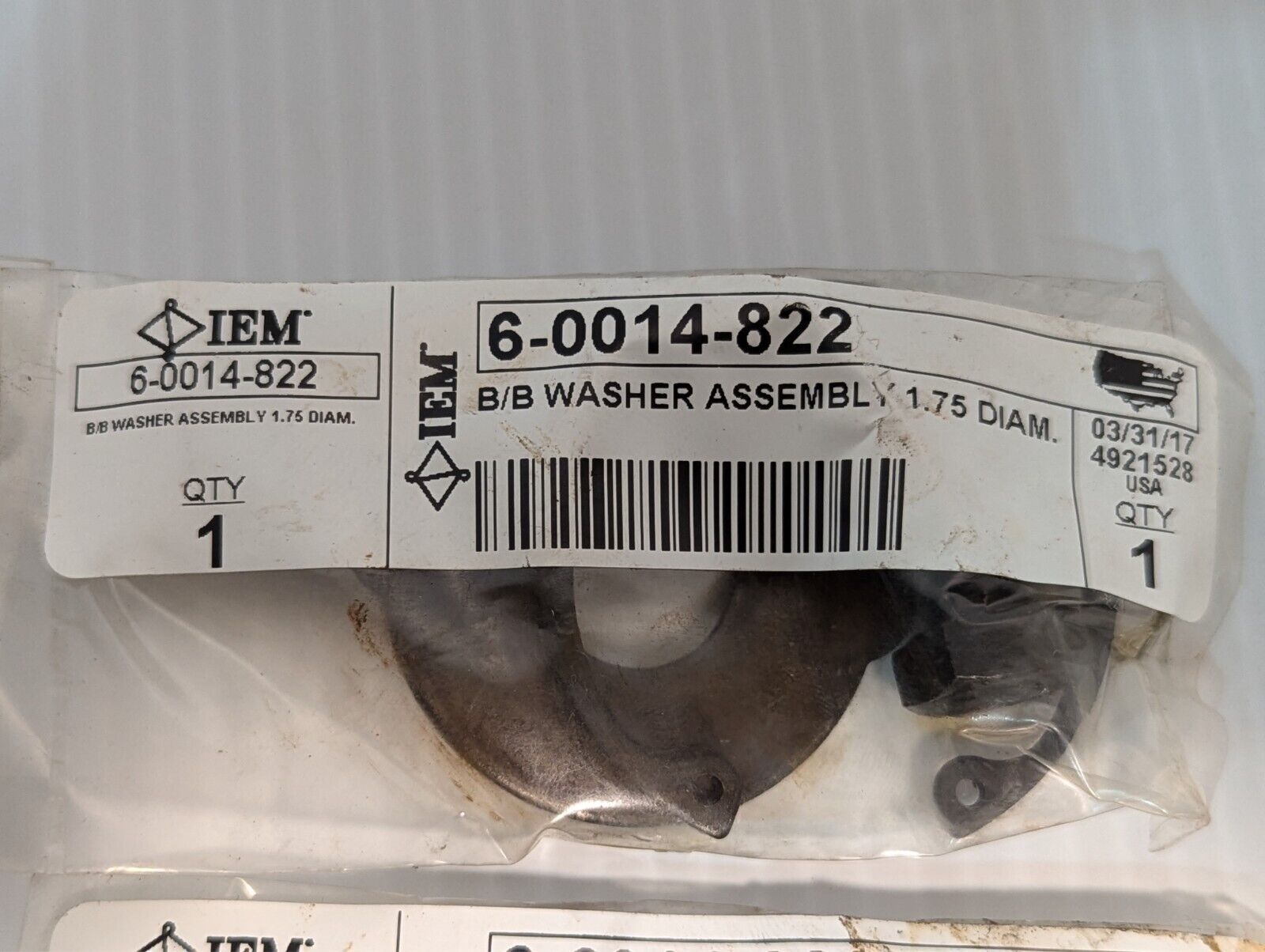 Lot of 8 IEM 6-0014-822 B/B Washer Assembly 1.75 Diam - Free Shipping+Returns