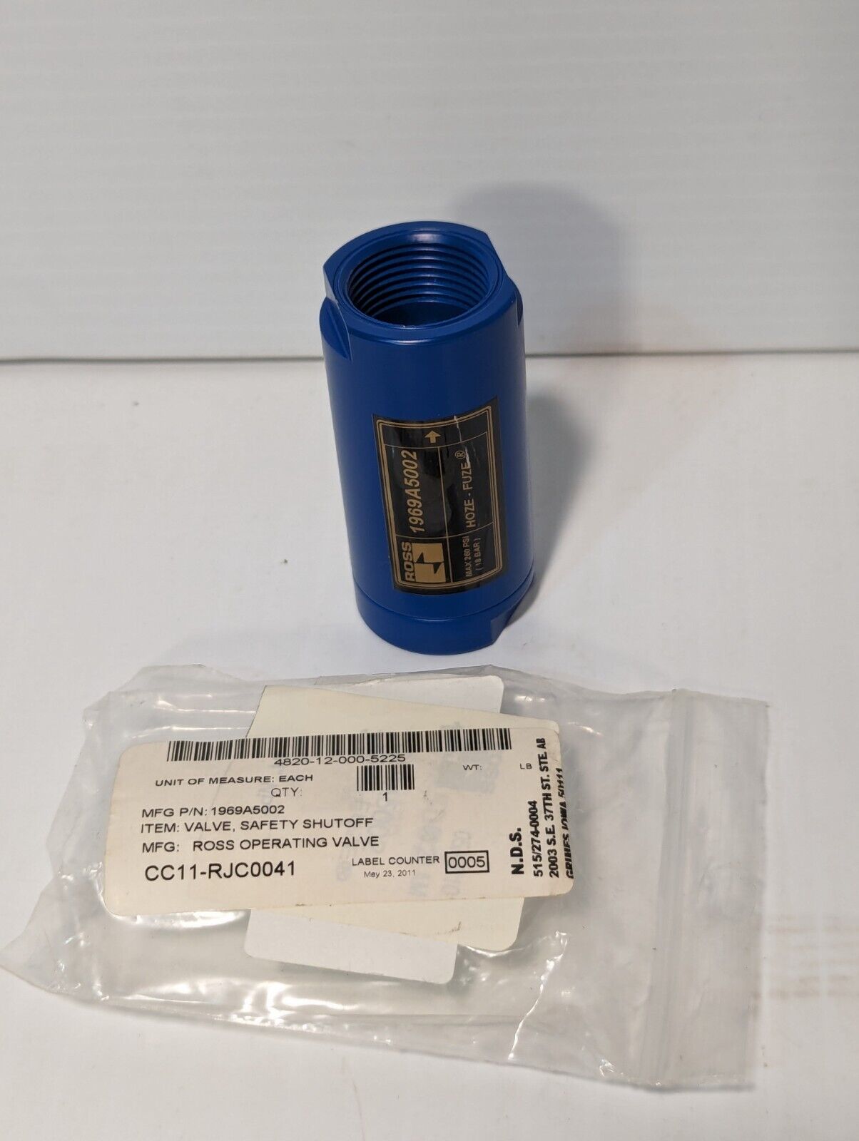 Ross Hoze Fuze 1969A5002 Safety Shut Off Valve 260 PSI - Free Shipping