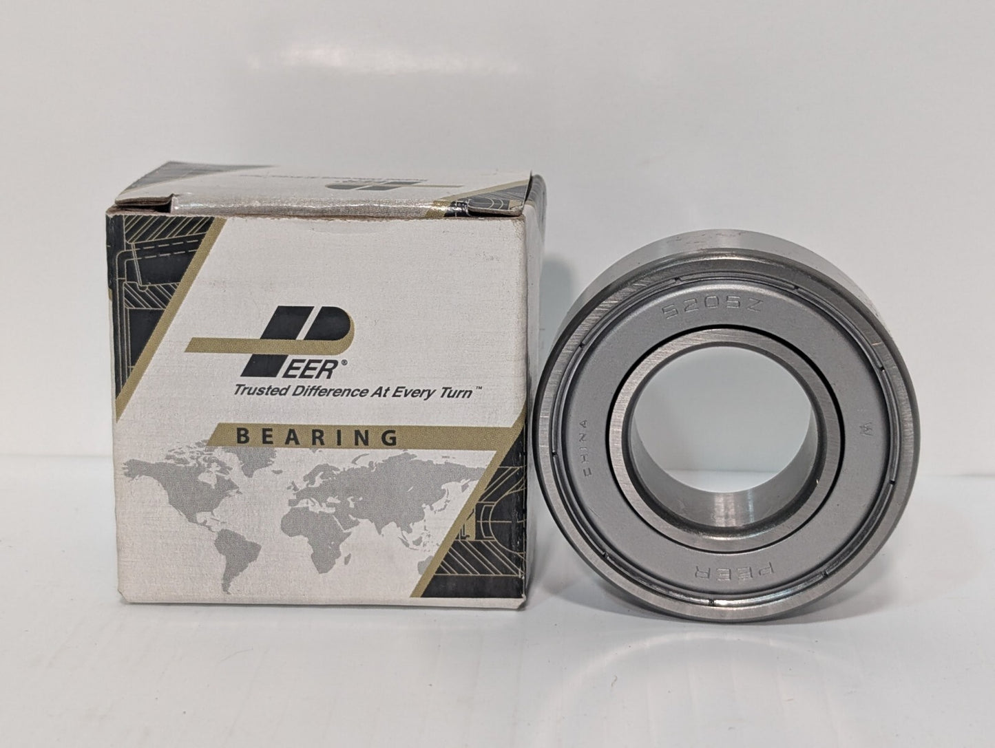 [3] Peer 5205-ZZ Double Row Radial Ball Bearing 25x52x20.638mm 2019R01062
