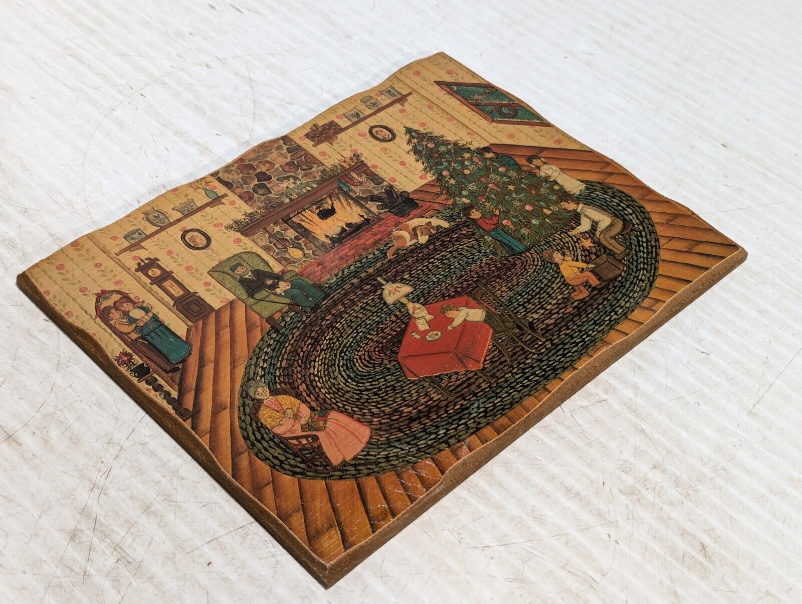 Set of 7 Early Colonial Life Pictures on Wood, Americana, 8.5"x11"-Free Shipping