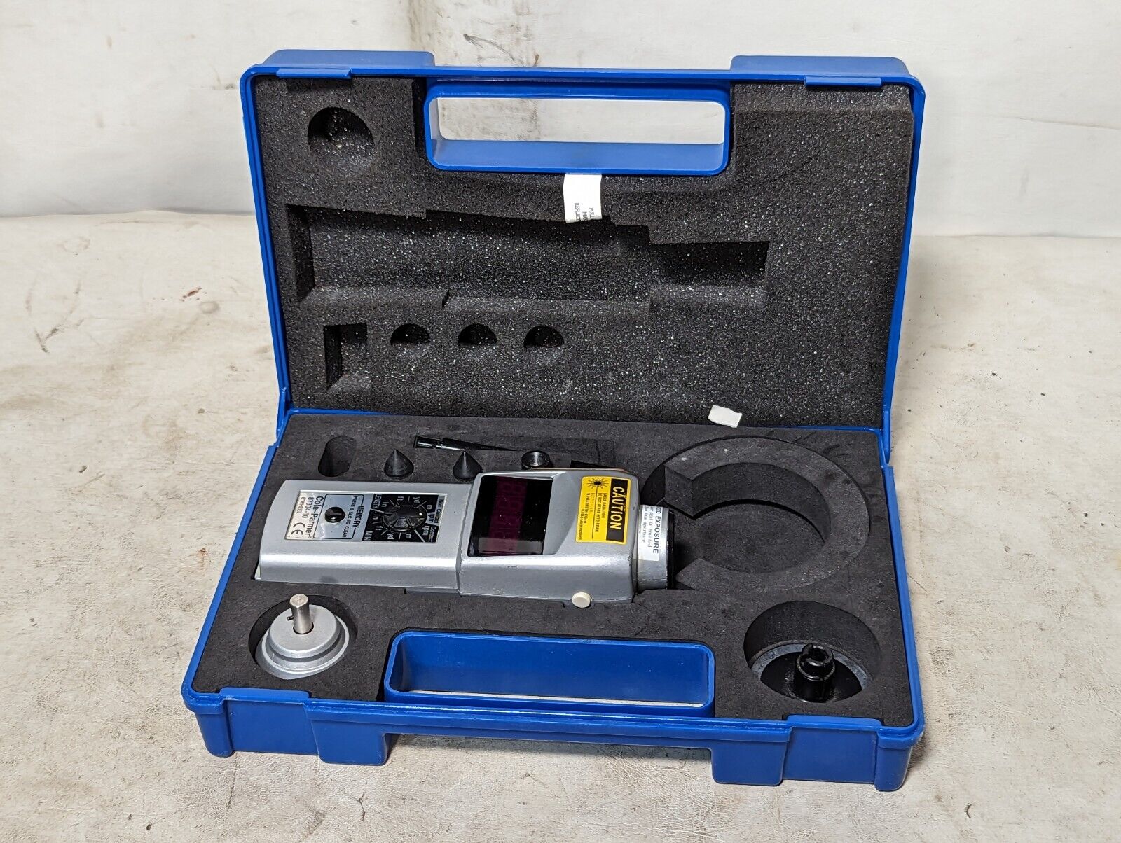 Cole-Parmer 87304-10 6" wheel Convertible Laser Tachometer with LED Display