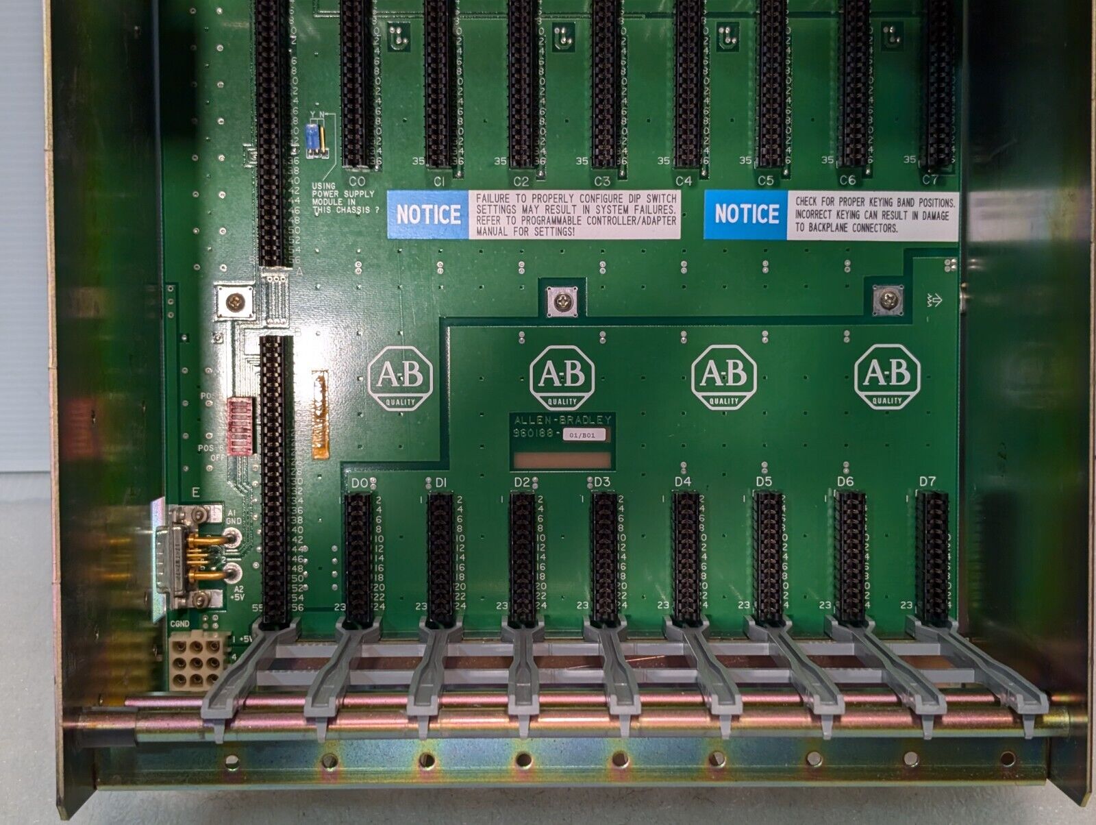 Allen Bradley 1771-A2B PLC 8 Slot I/O Chassis, Series B - Free Shipping