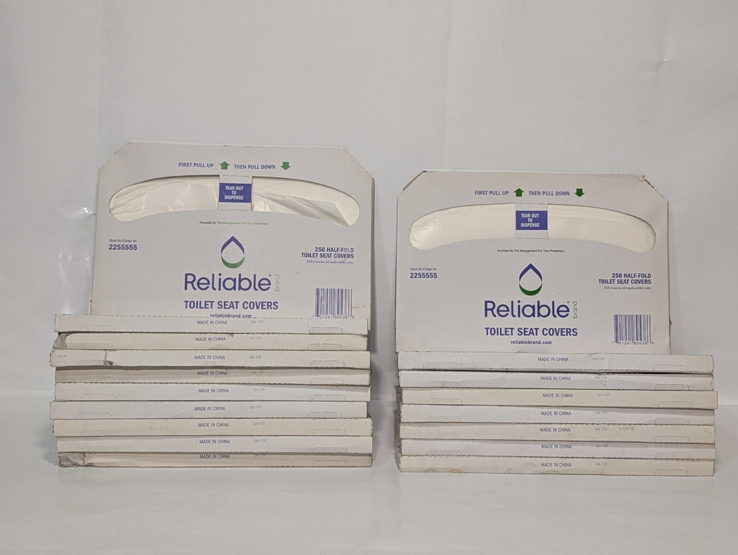 (4,500) Reliable 2255555 Toilet Seat Covers, Flushable Disposable Half-Fold