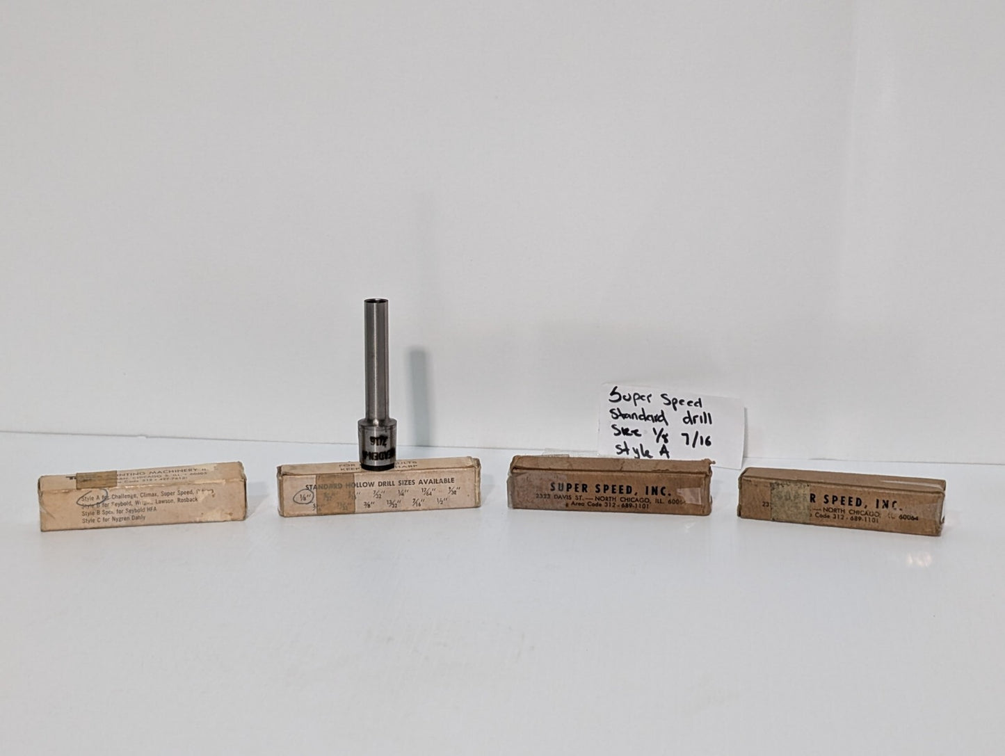 [4] Turner Super Speed Standard Hollow Drill Style A 1/8", 7/16" Meaden-A 7116